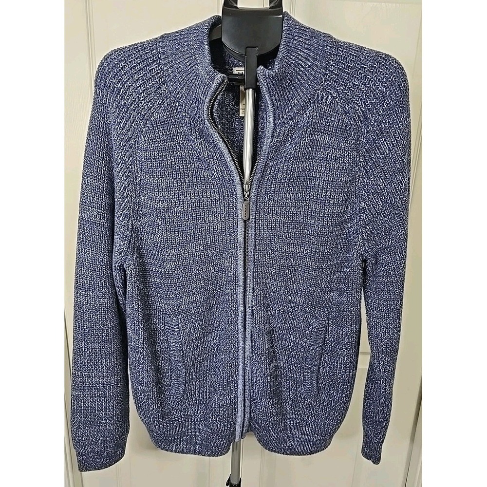 L.L. Bean Men's Medium (Reg) Full Zip Cardigan Sweater Navy Blue